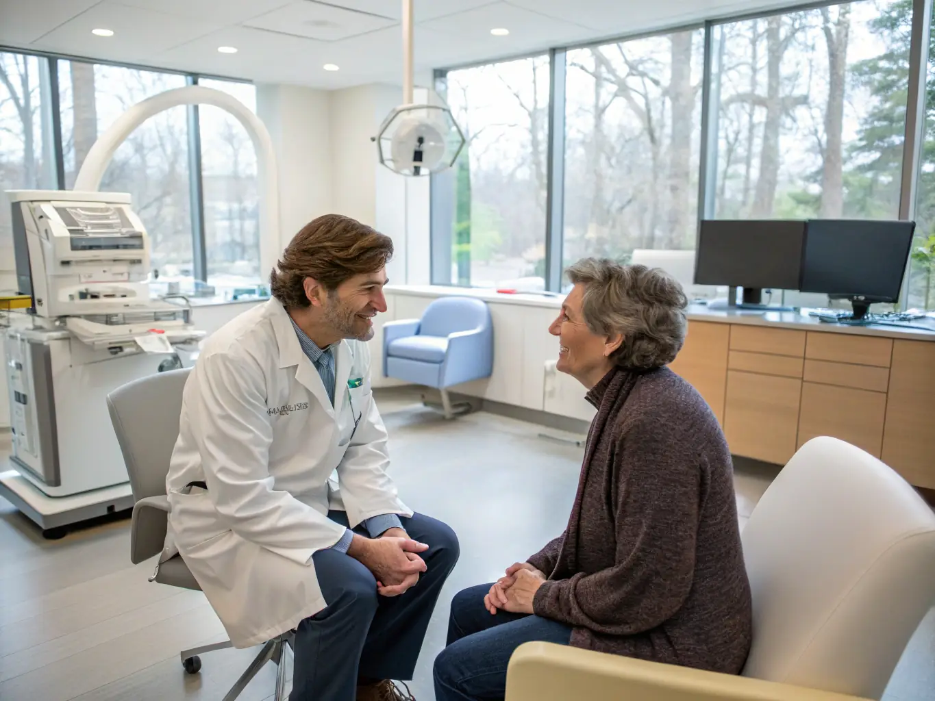 A researcher using NeuroQuantix software to analyze a patient's drawing, highlighting the quantification of tremor and ataxia.